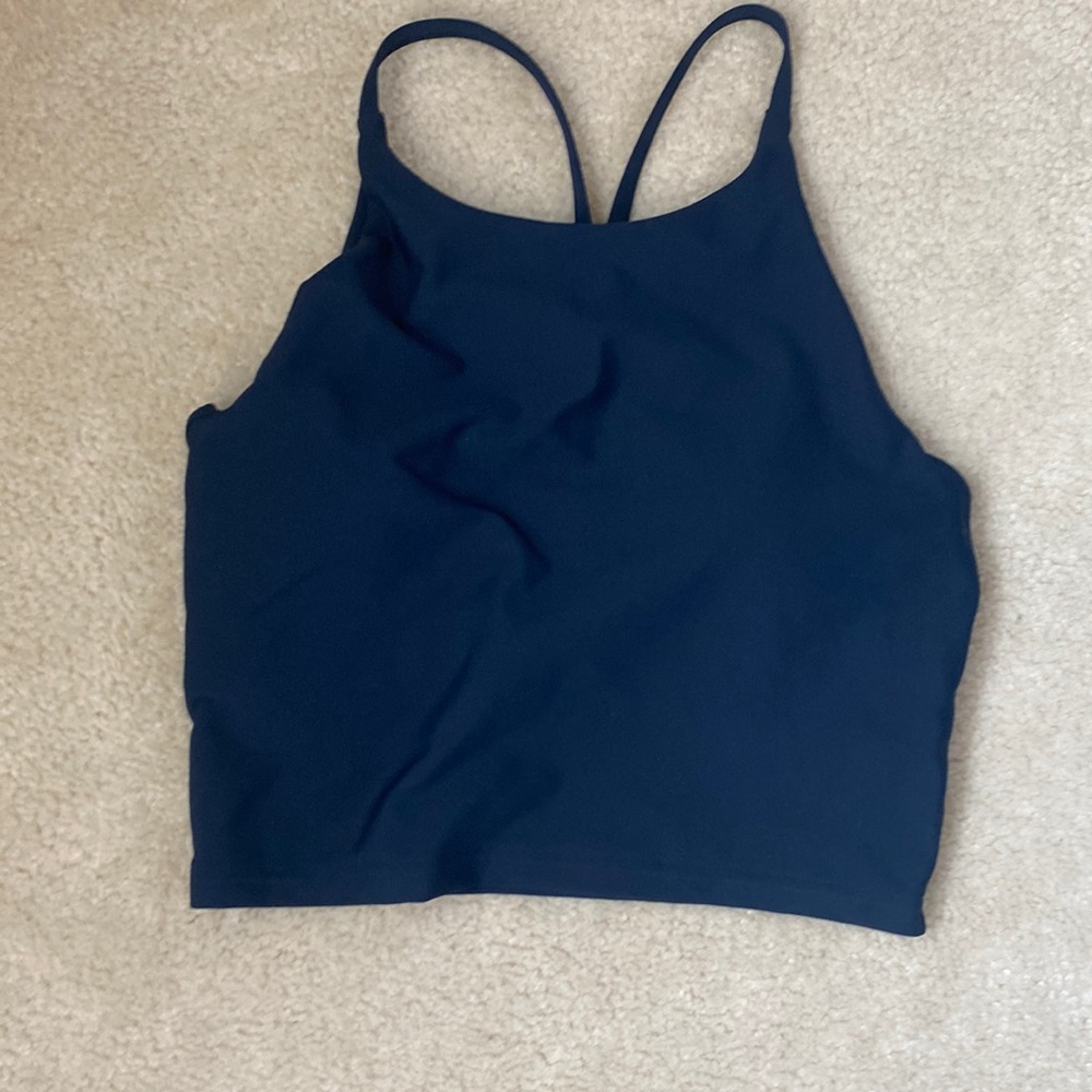 navy blue Old Navy active power soft crop top size M with built in bra